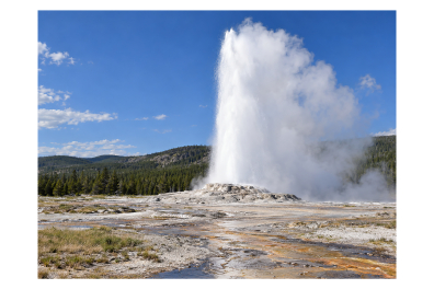 Un geyser très célèbre - Old Faithful (Yellowstone NP, USA) - planche non légendée
